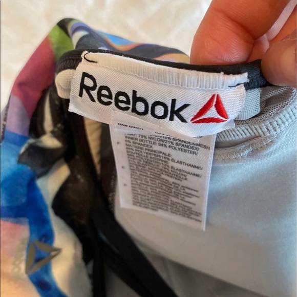 Reebok Multi Color Racerback Sports Bra Medium - Picture 9 of 9